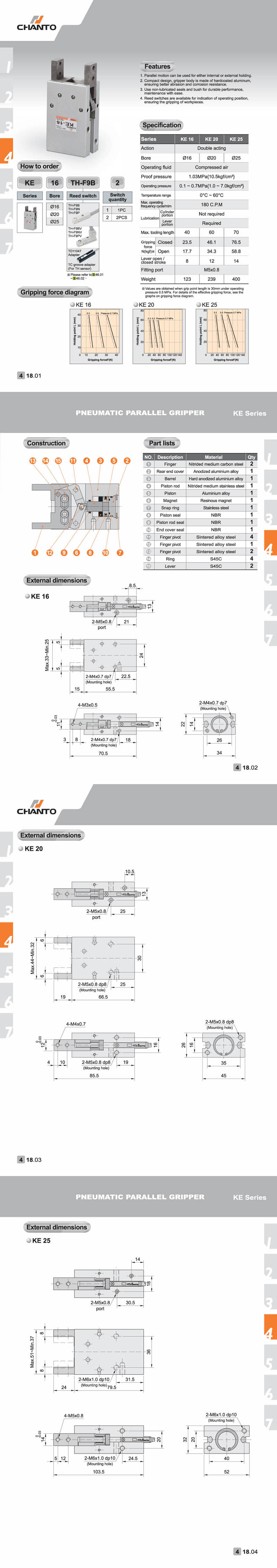 KE Pneumatic Parallel Gripper